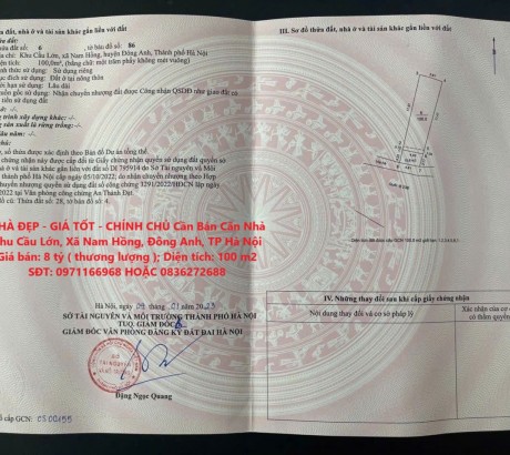 NHÀ ĐẸP - GIÁ TỐT - CHÍNH CHỦ Cần Bán Căn Nhà Khu Cầu Lớn, Xã Nam Hồng, Đông Anh, TP Hà Nội