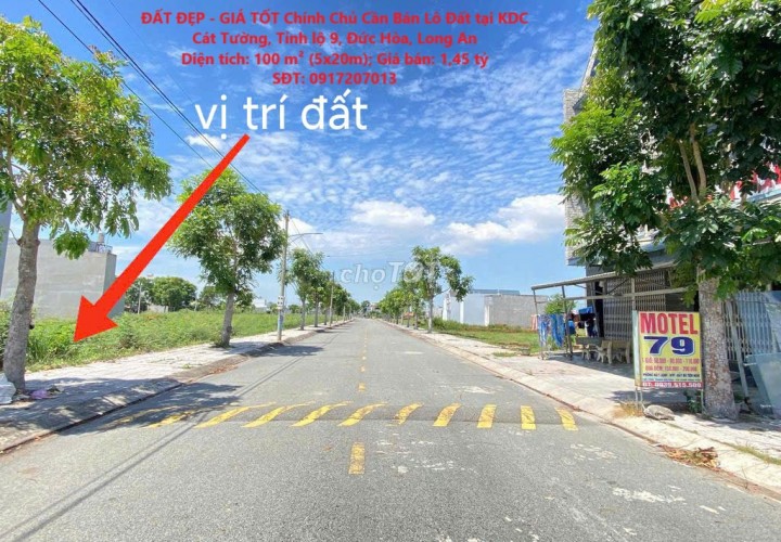 ĐẤT ĐẸP - GIÁ TỐT Chính Chủ Cần Bán Lô Đất tại KDC Cát Tường, Tỉnh lộ 9, Đức Hòa, Long An