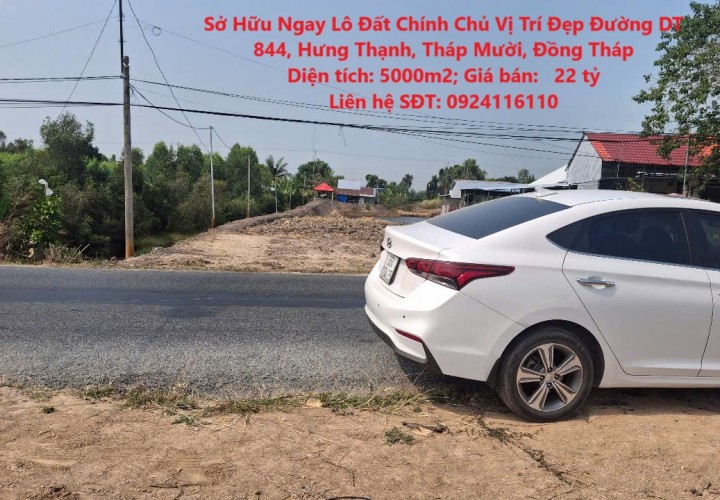 Sở Hữu Ngay Lô Đất Chính Chủ Vị Trí Đẹp Đường DT 844, Hưng Thạnh, Tháp Mười, Đồng Tháp