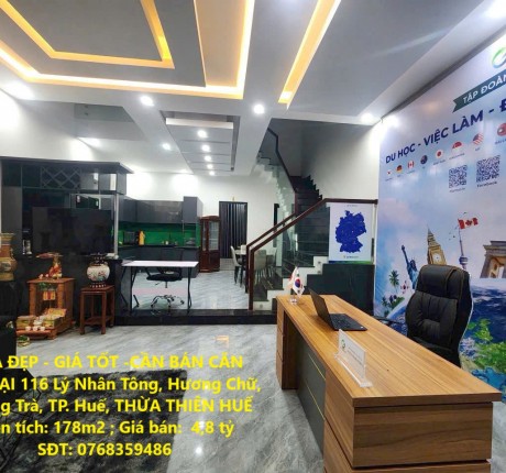 NHÀ ĐẸP - GIÁ TỐT -CẦN BÁN CĂN NHÀ TẠI 116 Lý Nhân Tông, Hương Chữ, Hương Trà, TP. Huế, THỪA THIÊN HUẾ
