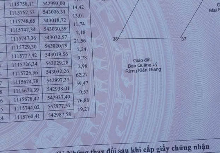 Chính Chủ Cần Bán Nhanh Đất Ven Biển tại ấp Hòn Đất, xã Thổ Sơn, Huyện Hòn Đất, Kiên Giang