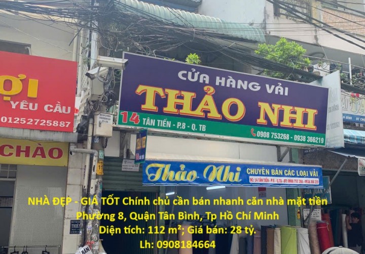 NHÀ ĐẸP - GIÁ TỐT Chính chủ cần bán nhanh căn nhà mặt tiền chợ Vải Tân Bình, TP HCM