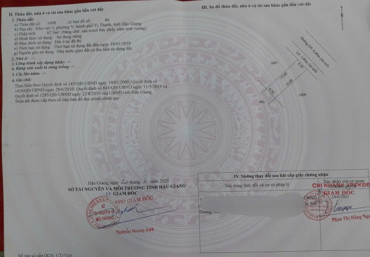 CHÍNH CHỦ Cần Bán 2 Lô Liền Kề Khu Đô Thị Cát Tường, Phường 5, TP Vị Thanh, Hậu Giang