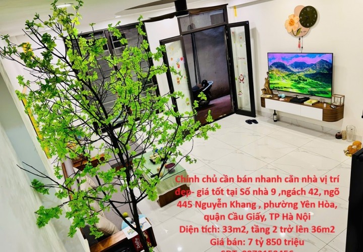 Chính chủ cần bán nhanh căn nhà vị trí đẹp- giá tốt tại quận Cầu Giấy, TP Hà Nội