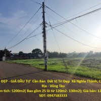 ĐẤT SIÊU ĐẸP - GIÁ ĐẦU TƯ  Cần Bán  Đất Vị Trí Đẹp  Xã Nghĩa Thành, Châu Đức, Bà Rịa - Vũng Tàu