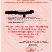 ĐẤT  ĐẸP - GIÁ RẺ Cần Bán  Đất Vị Trí Đẹp Phường Tân Phước Thị Xã Phú Mỹ, Bà Rịa - Vũng Tàu