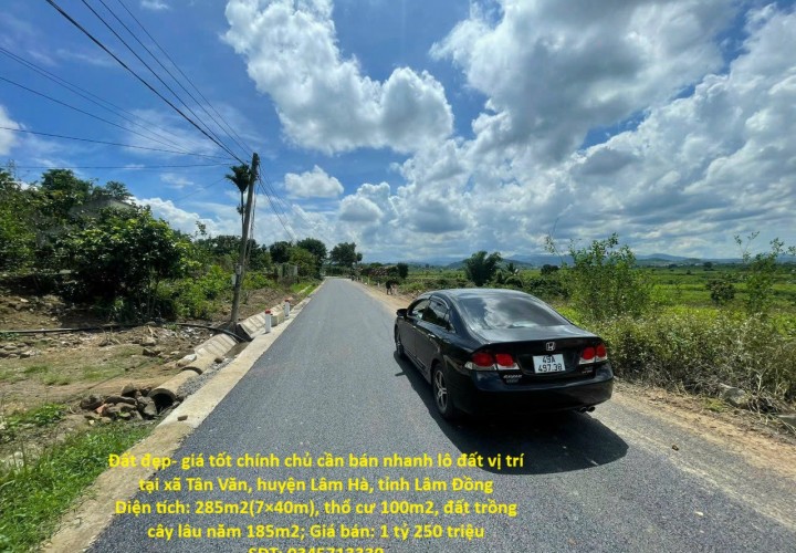 Đất đẹp- giá tốt chính chủ cần bán nhanh lô đất vị trí tại huyện Lâm Hà, tỉnh Lâm Đồng