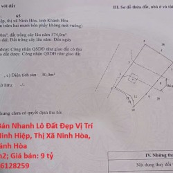 GIÁ TỐT - CHÍNH CHỦ Cần Bán Nhanh Lô Đất Đẹp Vị Trí Tại Tỉnh khánh Hòa