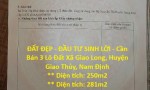 ĐẤT ĐẸP - ĐẦU TƯ SINH LỜI - Cần Bán 3 Lô Đất Xã Giao Long, Huyện Giao Thủy, Nam Định