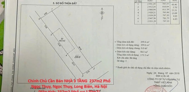 Chính Chủ Cần Bán NHÀ 3 TẦNG 237m2 Phố Ngọc Thụy, Ngọc Thụy, Long Biên, Hà Nội