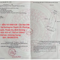 VỊ TRÍ ĐẸP - ĐẦU TƯ SINH LỜI - Cần Bán Đất Chính Chủ Tại Phường An Thạnh, Thuận An, Bình Dương