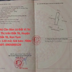 Chính Chủ Cần Bán Lô Đất Vị Trí Đẹp Tại Thị trấn Đắk Tô, Huyện Đắk Tô, Kon Tum