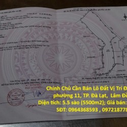 Chính Chủ Cần Bán Lô Đất Vị Trí Đẹp Tại  phường 11, TP. Đà Lạt,  Lâm Đồng