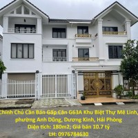 Chính Chủ Cần Bán Gấp Căn G63A Khu Biệt Thự Mê Linh, phường Anh Dũng, Dương Kinh, Hải Phòng