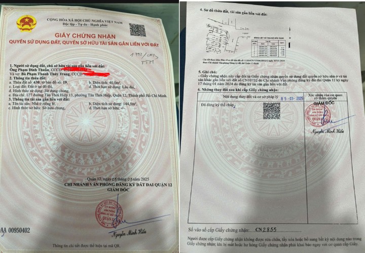 NHÀ ĐẸP - GIÁ ĐẦU TƯ Chính Chủ Bán Nhanh Nhà  P. Tân Thới Hiệp, Quận 12