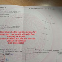 Cần Bán Nhanh Lô Đất mặt tiền đường Tây Thăng Long -  giá ưu đãi tại huyện Đan Phượng, TP Hà Nội