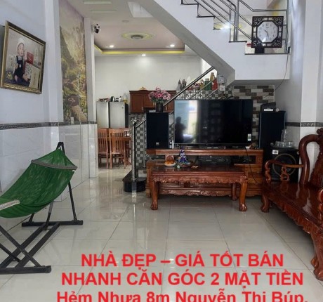 NHÀ ĐẸP – GIÁ TỐT BÁN NHANH CĂN GÓC 2 MẶT TIỀN Hẻm Nhựa 8m Nguyễn Thị Búp, P Tân Chánh Hiệp, Q12