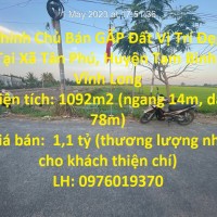 Chính Chủ Bán GẤP Đất Vị Trí Đẹp Tại Xã Tân Phú, Huyện Tam Bình, Vĩnh Long