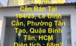 NHÀ ĐẸP – GIÁ TỐT - Chính Chủ Cần Bán Tại 184/23, Lê Đình Cẩn, Phường Tân Tạo, Quận Bình Tân, HCM