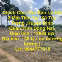 Chính Chủ Cần Bán Lô Đất 3 Mặt Tiền Tại  Xã Túc Trưng ,Huyện Định Quán,Tỉnh Đồng Nai.