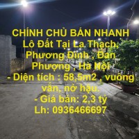 CHÍNH CHỦ BÁN NHANH Lô Đất Tại La Thạch, Phương Đình , Đan Phượng , Hà Nội