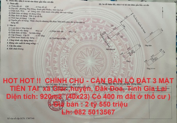 NHÀ ĐẸP - GIÁ CỰC TỐT - CHÍNH CHỦ CẦN BÁN GẤP NHÀ 238 Nguyễn Tất Thành, Pleiku