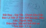 Đất Đẹp - Giá Tốt - Chính Chủ Cần Bán Lô Đất Ở Trục 526 Đa Lộc ,Hậu Lộc ,Thanh Hóa.