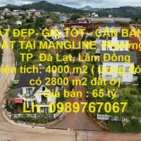 ĐẤT ĐẸP- GIÁ TỐT - CẦN BÁN LÔ ĐẤT TẠI MANGLINE, Phường 7, TP  Đà Lạt, Lâm Đồng