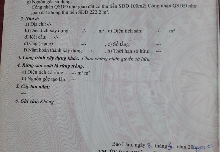 CẦN BÁN NHÀ CẤP 4 vị trí đẹp  tại Xã Lộc Ngãi, Huyện Bảo Lâm, Lâm Đồng