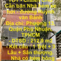 NHÀ ĐẸP- VỊ TRÍ TỐT- CHÍNH CHỦ cần bán Nhà hẻm xe hơi đường Huỳnh Văn Bánh