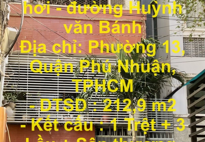 NHÀ ĐẸP- VỊ TRÍ TỐT- CHÍNH CHỦ cần bán Nhà hẻm xe hơi đường Huỳnh Văn Bánh