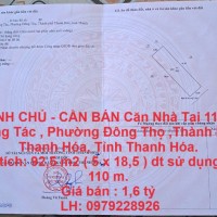 CHÍNH CHỦ - CẦN BÁN Căn Nhà Tại Đông Tác, Đông Thọ, TP Thanh Hóa.