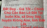 Đất Đẹp - Giá Tốt – Chính Chủ Cần Bán Lô Đất Tại huyện Krông Ana, tỉnh Đắk Lắk