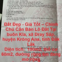 Đất Đẹp - Giá Tốt – Chính Chủ Cần Bán Lô Đất Tại huyện Krông Ana, tỉnh Đắk Lắk