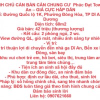 CHÍNH CHỦ CẦN BÁN CĂN CHUNG CƯ  Phúc Đạt Tower Dĩ An – GIÁ CỰC HẤP DẪN