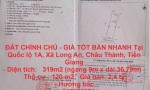 ĐẤT CHÍNH CHỦ - GIÁ TỐT BÁN NHANH Tại Quốc lộ 1A, Xã Long An, Châu Thành, Tiền Giang