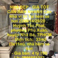 NHÀ ĐẸP - GIÁ TỐT CẦN BÁN NHANH Căn Nhà vị trí Tại huyện Nhà Bè, TPHCM