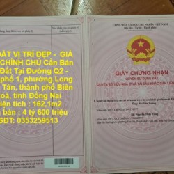 LÔ ĐẤT VỊ TRÍ ĐẸP -  GIÁ TỐT CHÍNH CHỦ Cần Bán Lô Đất Tại Tp Biên Hòa, tỉnh Đồng Nai
