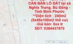 ĐẤT ĐẸP – GIÁ TỐT -  CẦN BÁN LÔ ĐẤT tại xã Nghĩa Trung, Bù Đăng - Tỉnh Bình Phước