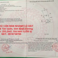CHÍNH CHỦ CẦN BÁN NHANH LÔ ĐẤT  TẠI Thị xã Tân Uyên, tỉnh Bình Dương