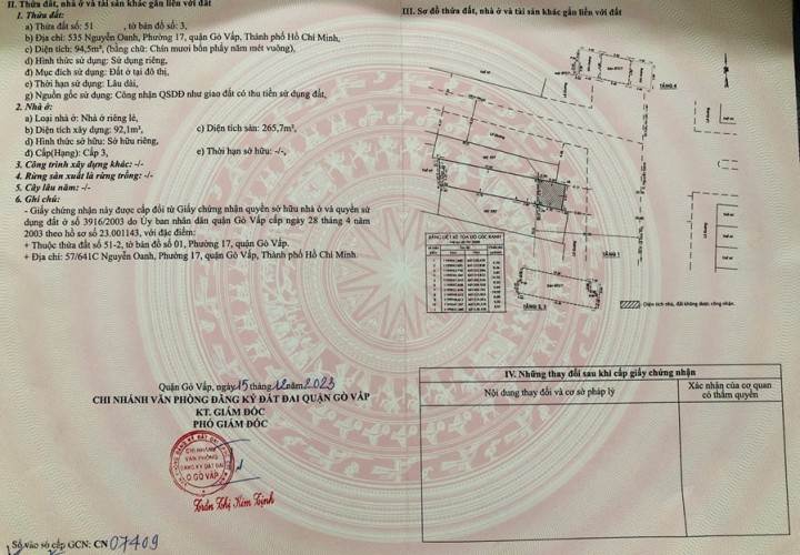 GIÁ TỐT - CHÍNH CHỦ Cần Bán Nhanh Căn Nhà Mặt Tiền Đẹp Vị Trí Tại Quận Gò Vấp, TP HCM