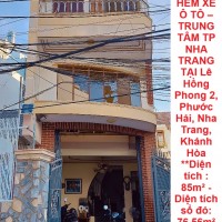CHÍNH CHỦ CẦN BÁN NHÀ 2 MẶT HẺM XE Ô TÔ –TRUNG TÂM TP NHA TRANG TẠI Phước Hải, Nha Trang, Khánh Hòa