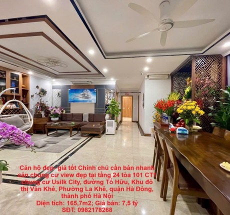 Căn hộ đẹp- giá tốt Chính chủ cần bán nhanh căn chung cư view đẹp tại quận Hà Đông, TP Hà Nội