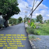 GIÁ TỐT - CHÍNH CHỦ Cần Bán Nhanh Lô Đất  Đẹp Vị Trí Tại Huyện Bình Chánh, TP HCM