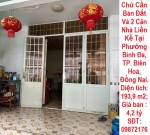 Chính Chủ Cần Bán Đất Và 2 Căn Nhà Liền Kề Tại Phường Bình Đa, TP. Biên Hoà, Đồng Nai.