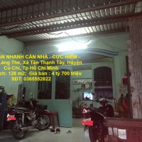 CẦN BÁN NHANH CĂN NHÀ - CỰC HIẾM - Đường Láng The, Xã Tân Thạnh Tây, Huyện Củ Chi, Tp Hồ Chí Minh