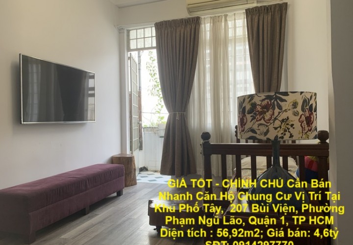 GIÁ TỐT - CHÍNH CHỦ Cần Bán Nhanh Căn Hộ Chung Cư Vị Trí Tại Quận 1, TP HCM
