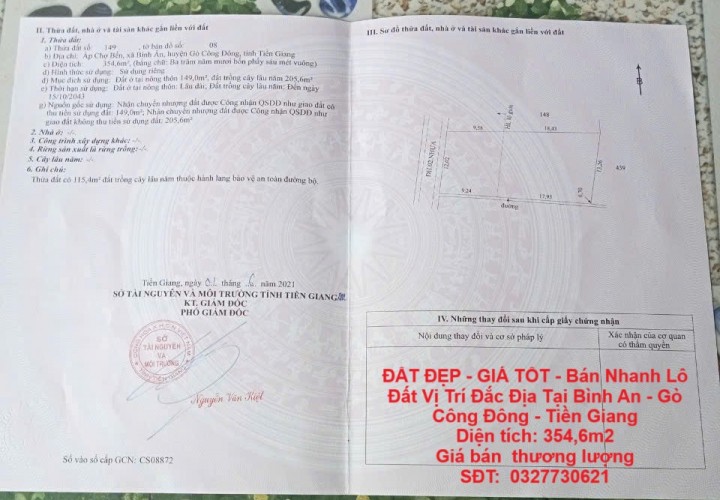 ĐẤT ĐẸP - GIÁ TỐT - Bán Nhanh Lô Đất Vị Trí Đắc Địa Tại Bình Ân - Gò Công Đông - Tiền Giang
