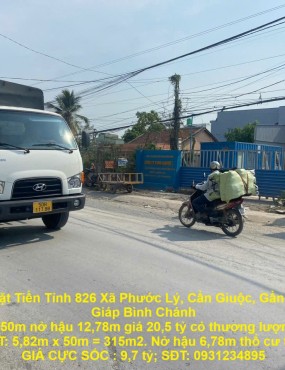 Cần bán kho Mặt Tiền Tỉnh 826 Xã Phước Lý, Cần Giuộc, Gần KDC Fivestar 1 Giáp Bình Chánh