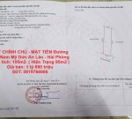 ĐẤT CHÍNH CHỦ - MẶT TIỀN Đường Tân Nam Mỹ Đức An Lão - Hải Phòng